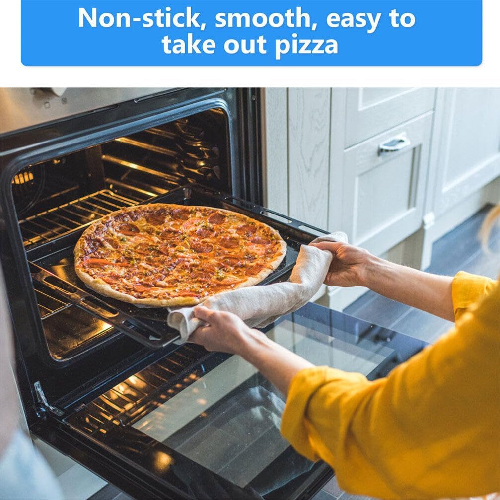 Hemoton 16.6 Inch Stainless Steel Perforated Pizza Pan Punched Baking Tray Round Mesh Crisper for Oven Baking and Crisping