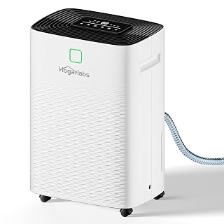 100 Pints Dehumidifier for Basement Home, Smart Silent Dehumidifier with Drain Hose, 1.32 Gal Water Tank, Intelligent Humidity Control, 24H Timer, for Large Room Bathroom Bedroom - Amazon product rated Grade A
