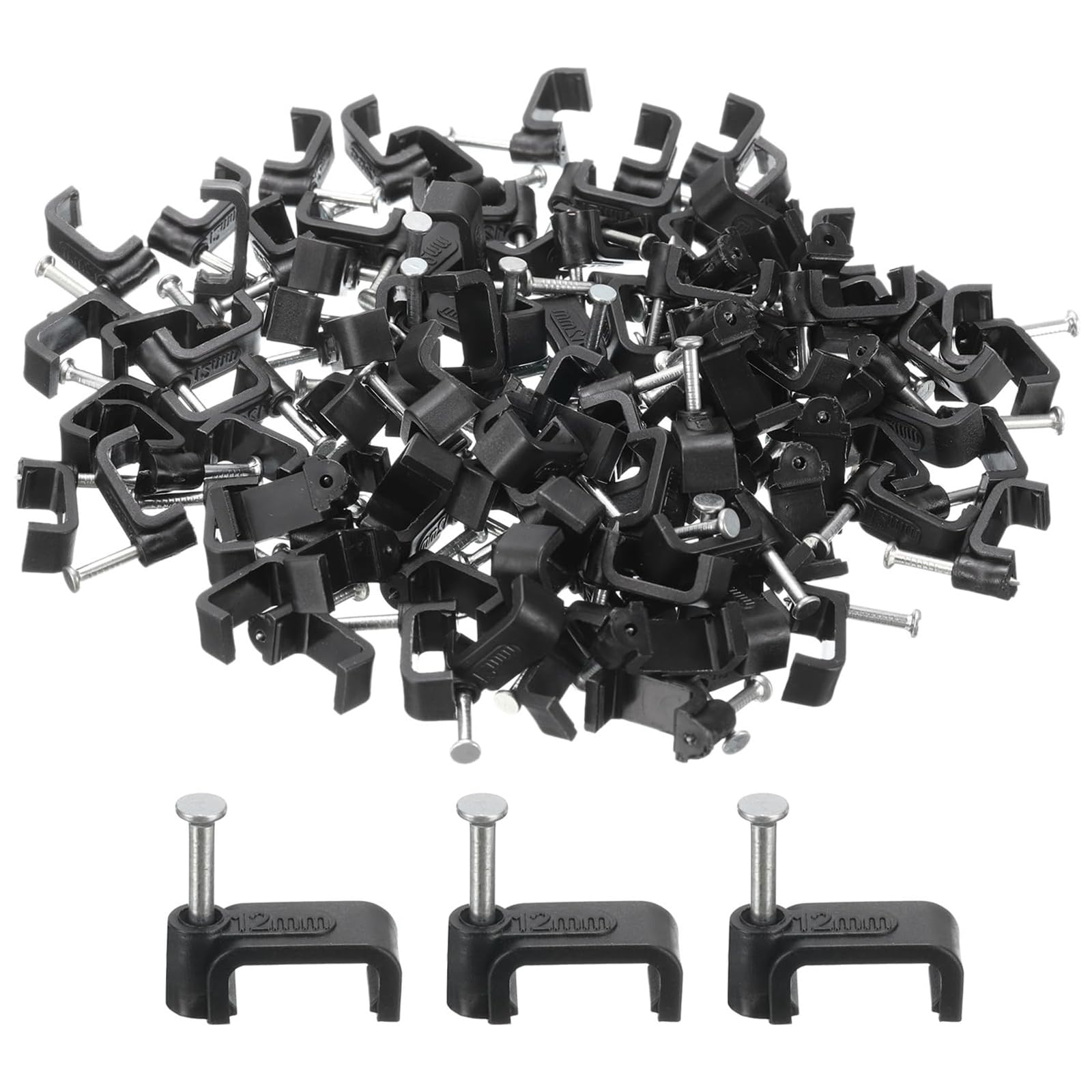 TA-VIGOR 100Pcs Round Cable Clips, 12mm Electrical Cable Wall Clip