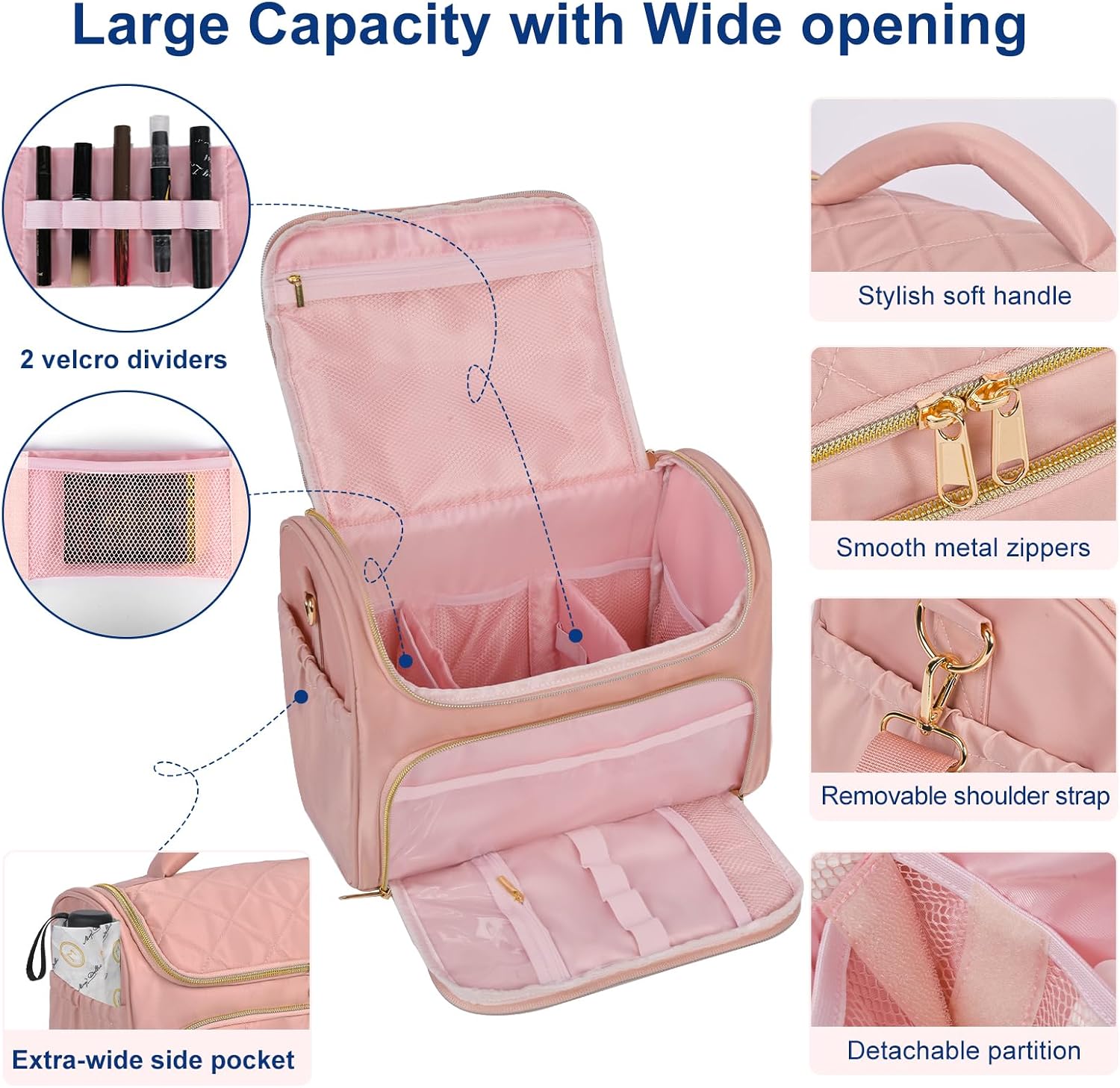 GR69N Travel Toiletry Bag,Large Makeup Bag Organizer Case for Women