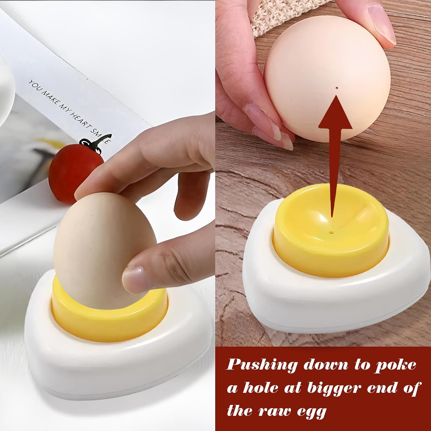 Egg Piercer for Raw Eggs to Get Hard Boiled Eggs, White