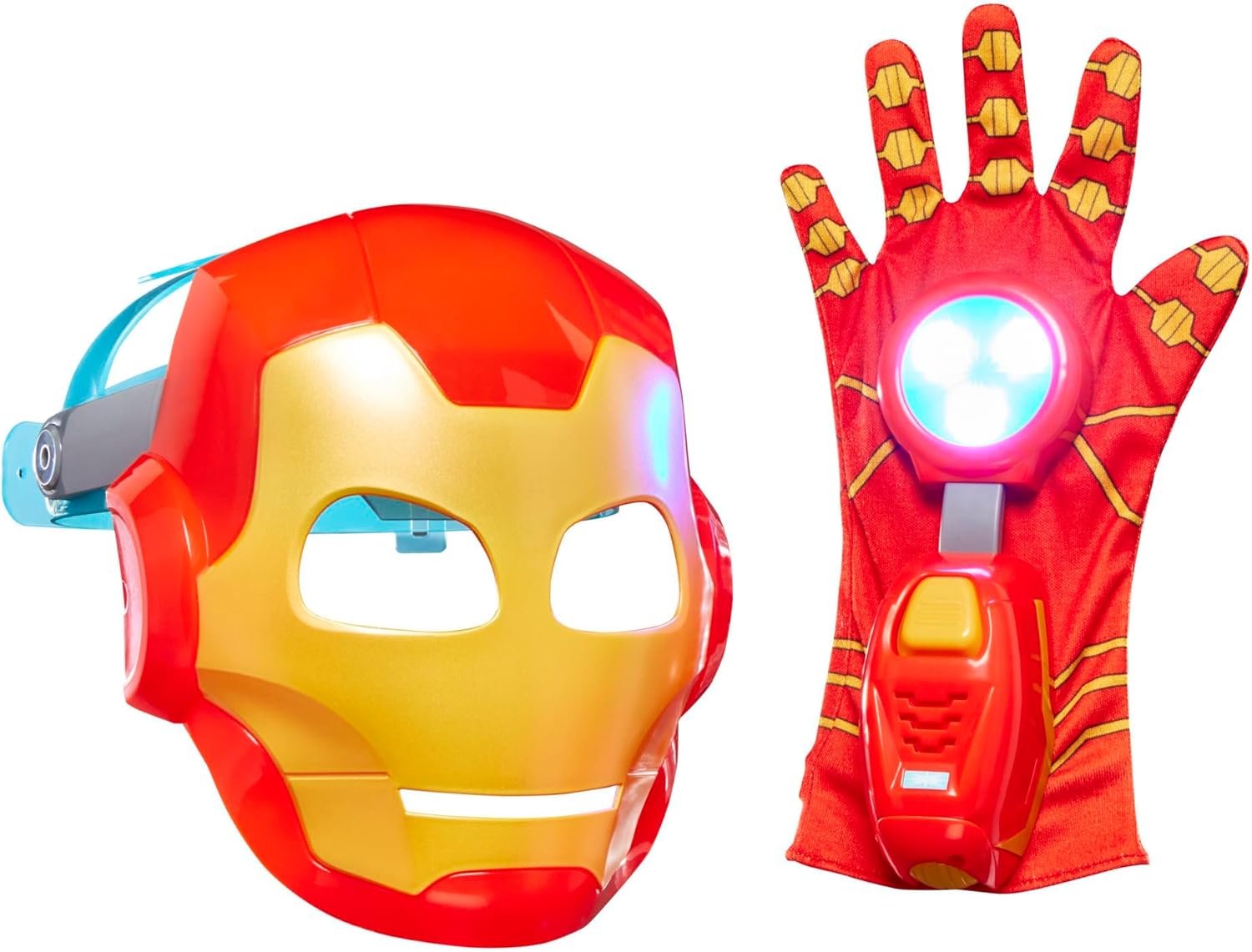 Marvel Iron Man High-Tech Hero Role Play Set: Flip-Up Mask & Electronic Repulsor Glove - Super Hero Toys for Kids Ages 3+