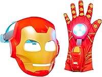 Marvel Iron Man High-Tech Hero Role Play Set: Flip-Up Mask & Electronic Repulsor Glove - Super Hero Toys for Kids Ages 3+