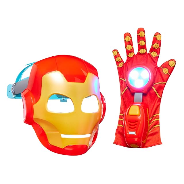 Marvel Iron Man and His Awesome Friends, Set de héroe tecnológico para Juego de rol, Máscara y Guante