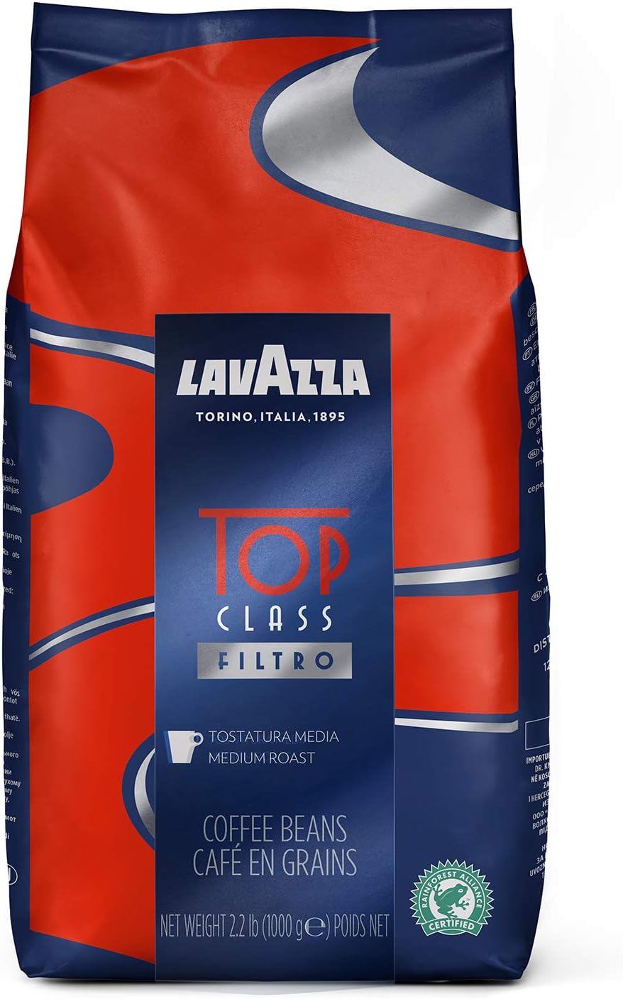 Lavazza Top Class Filtro Medium Roast Coffee Beans Rounded Flavour