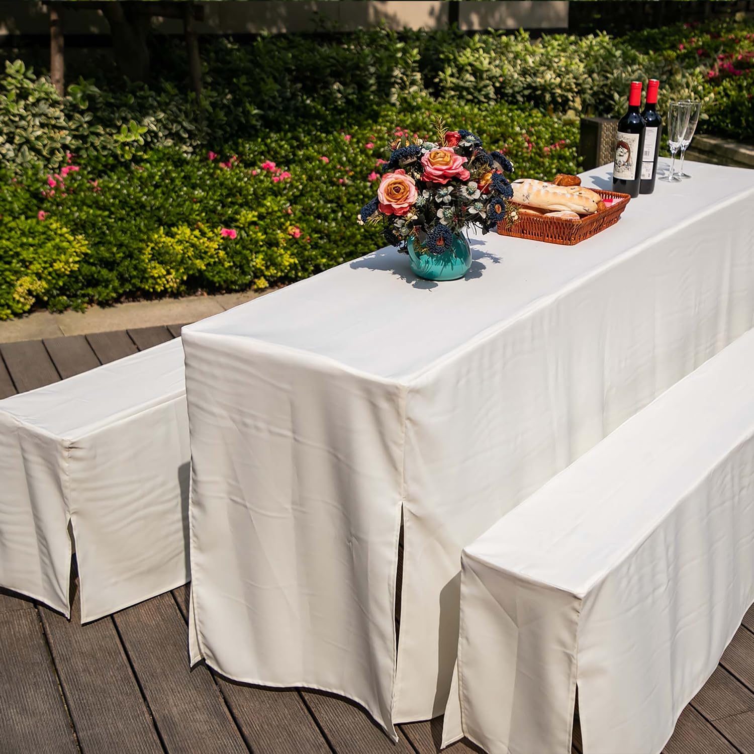 Copri Tovaglia E Panca Da Picnic In Vinile - Set Da 3 Pezzi - 72x30 Pollici - Impermeabile E Anti Olio