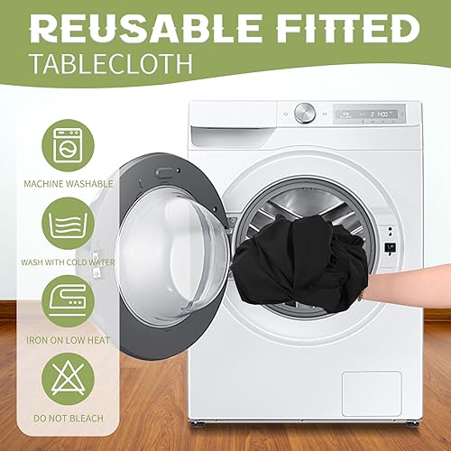 Miniatura 6 de 12 manteles de elastano para mesa de pícnic, elásticos ajustables para mesas rectangulares de 6 pies, cubierta lavable para mesa de patio,