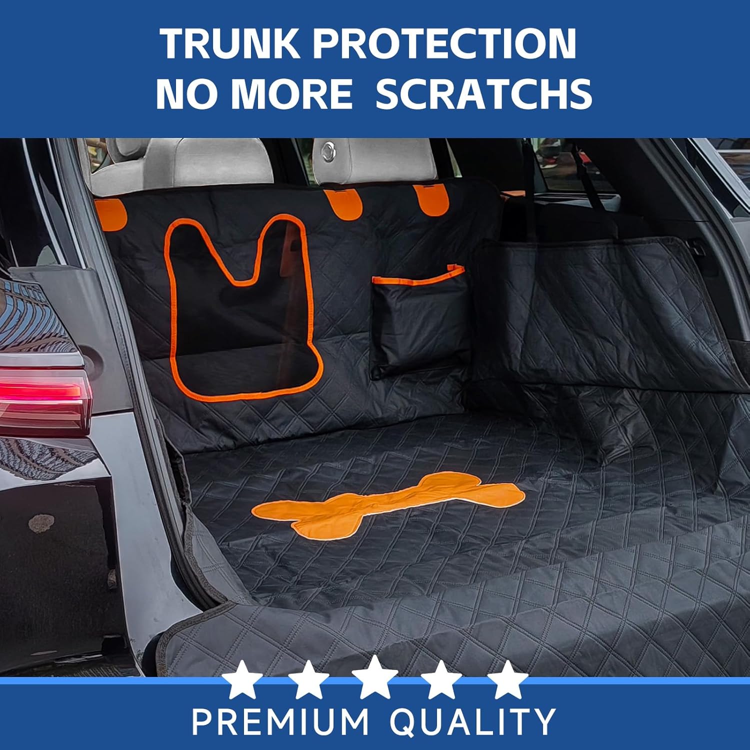 SUV Cargo Liner for Dogs, Trunk Mat for SUV, Durable Cargo Cover, Waterproof, Machine Washable, Non-Slip (PU Leather)