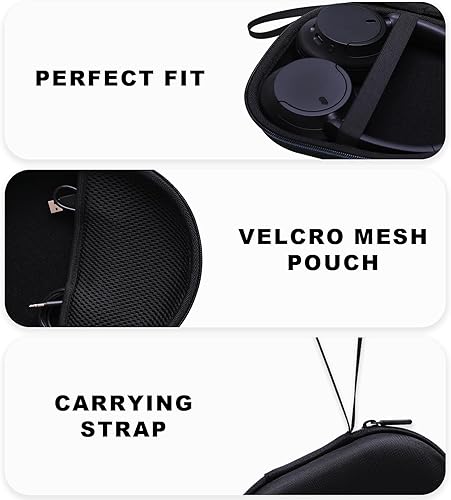 Miniatura 4 de Funda rígida compatible con Sony WH-CH720N, WH-CH520, ULT WEAR Auriculares con cancelación de ruido, bolsa de almacenamiento de viaje negra
