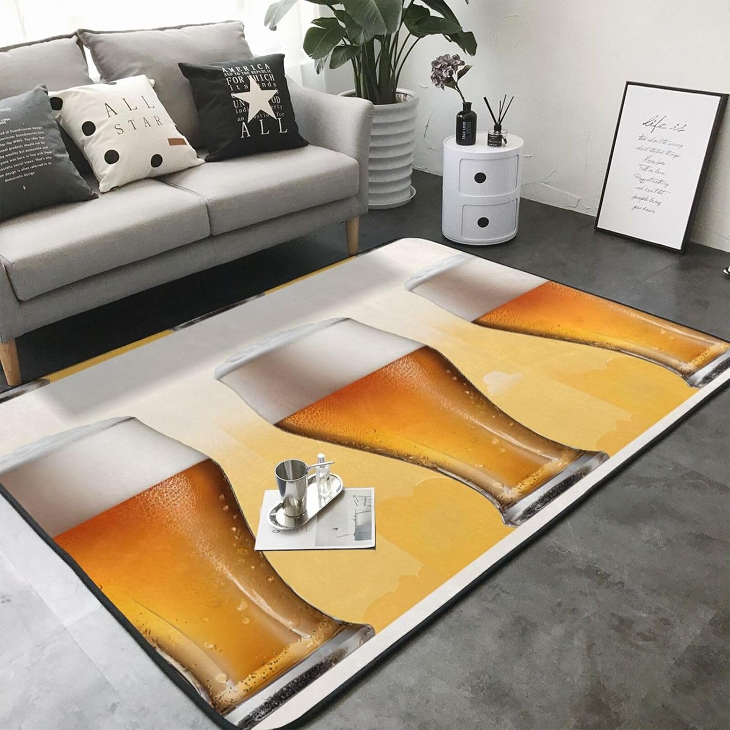 Flannel Non-Slip (Beer Bubble) Rug Pad 80×50in Soft Washable Protective for Hardwood Floors Bedroom Bathroom Living Room