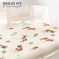 Vista 75 de Juego de 2 sábanas elásticas ultra suaves para moisés, ajuste universal para moisés, cesta de moisés, colchón rectangular ovalado, seguro y cómodo