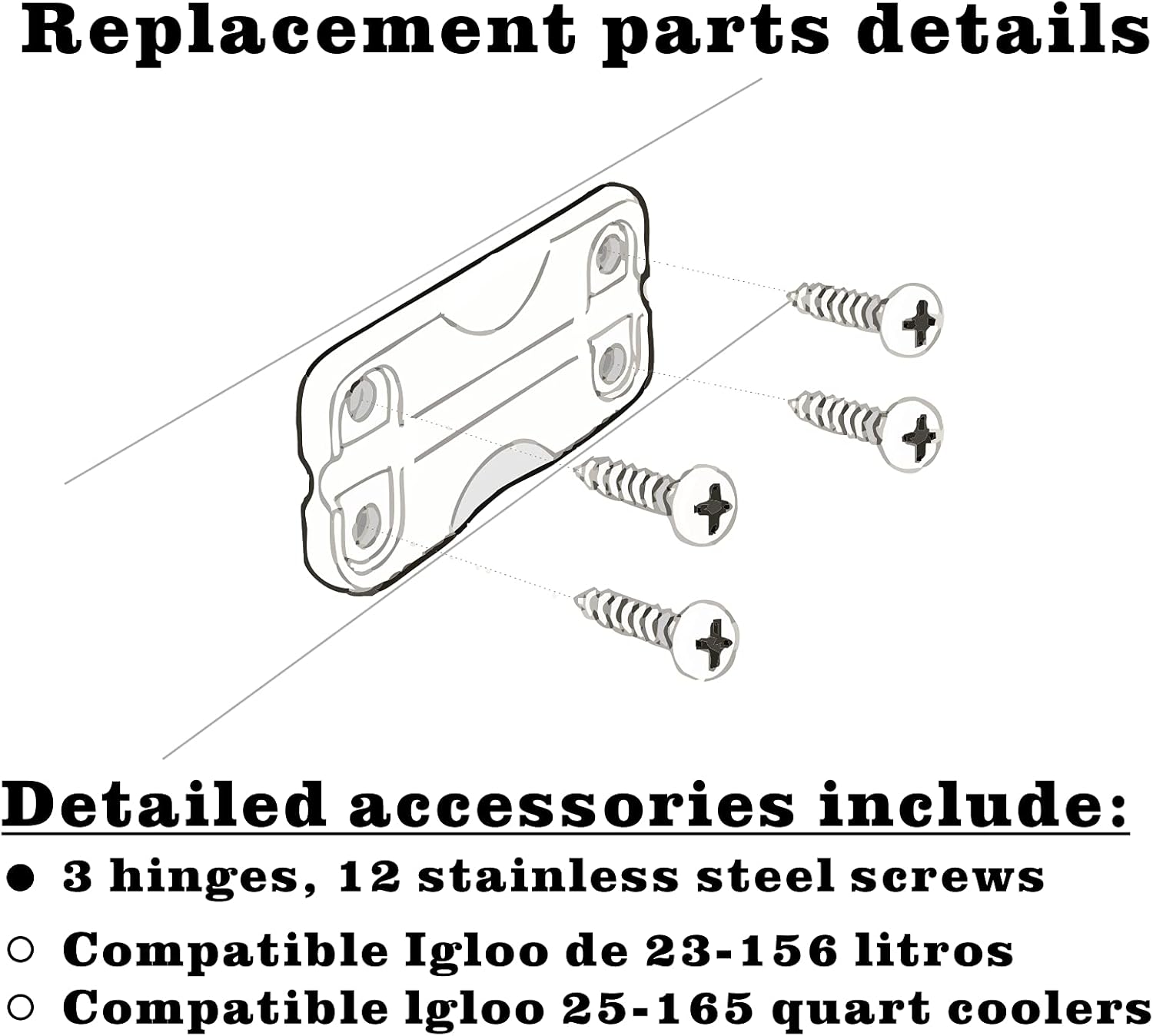Buy Cooler Replacement Plastic Hinge and Screws, Ice Chest Hinges