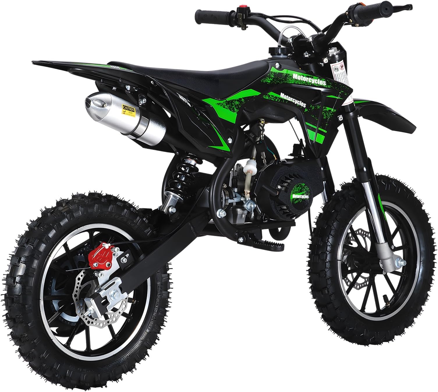49cc Dirt Bike for Kids & Adults – Gas Powered 2-Stroke Mini Dirt Bike with 40 MPH Max Speed, Front & Rear Disc Brakes, Easy Pull Start, Off-Road Motorcycle for Youth and Beginners
