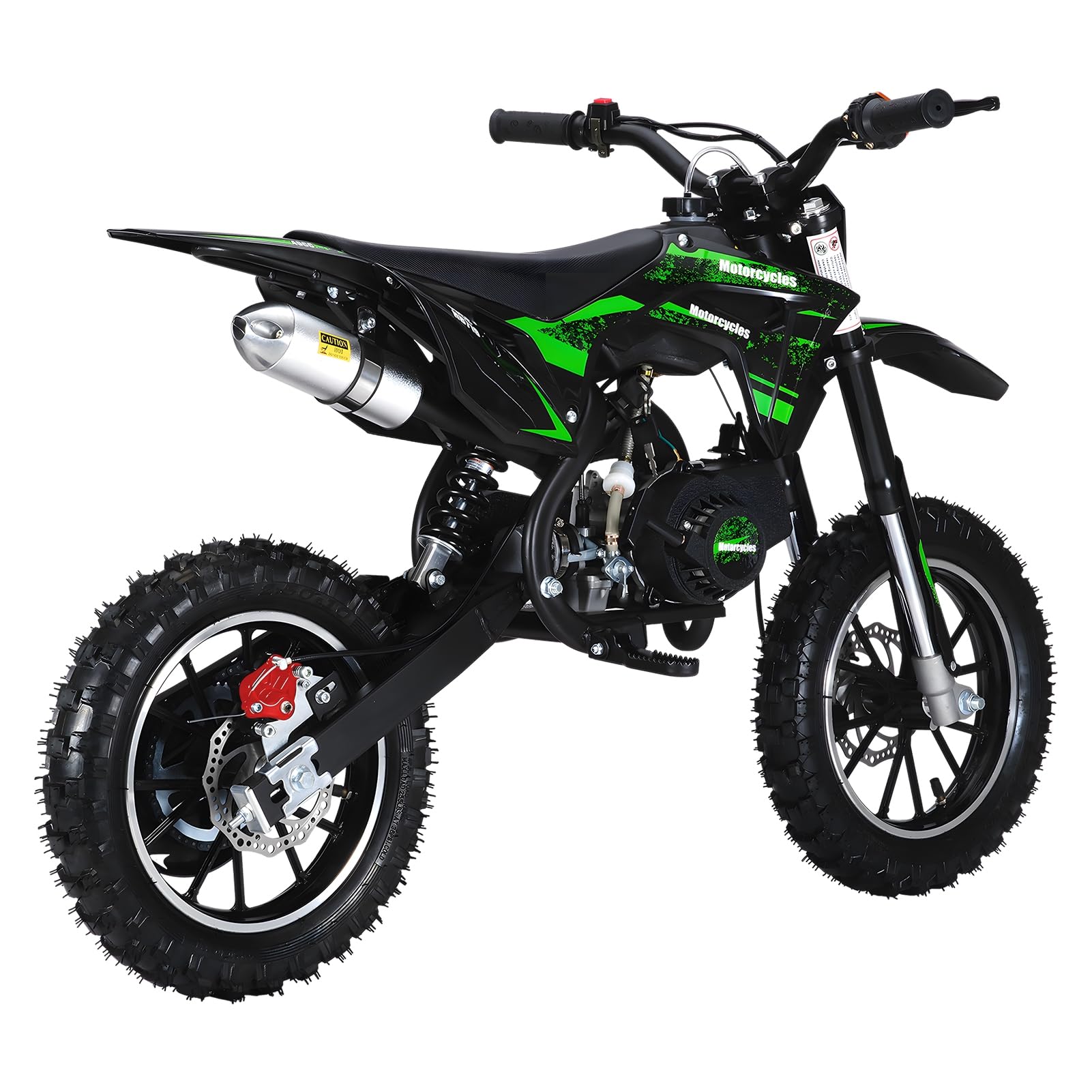 49cc Dirt Bike for Kids & Adults – Gas Powered 2-Stroke Mini Dirt Bike with 40 MPH Max Speed, Front & Rear Disc Brakes, Easy Pull Start, Off-Road Motorcycle for Youth and Beginners