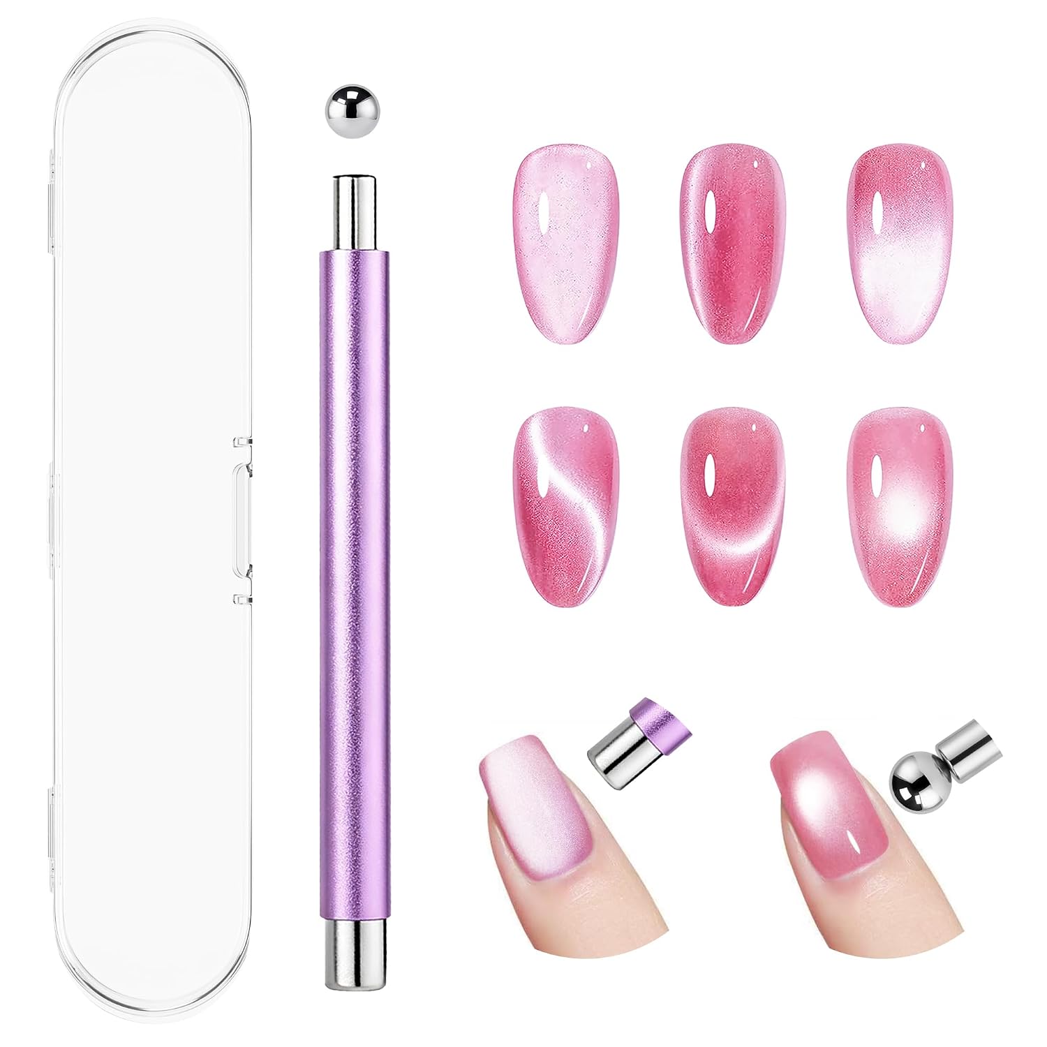 Cat Eye Magnet for Nails 3-in-1 Nail Art Tool Cateye Gel Polish Magnetic