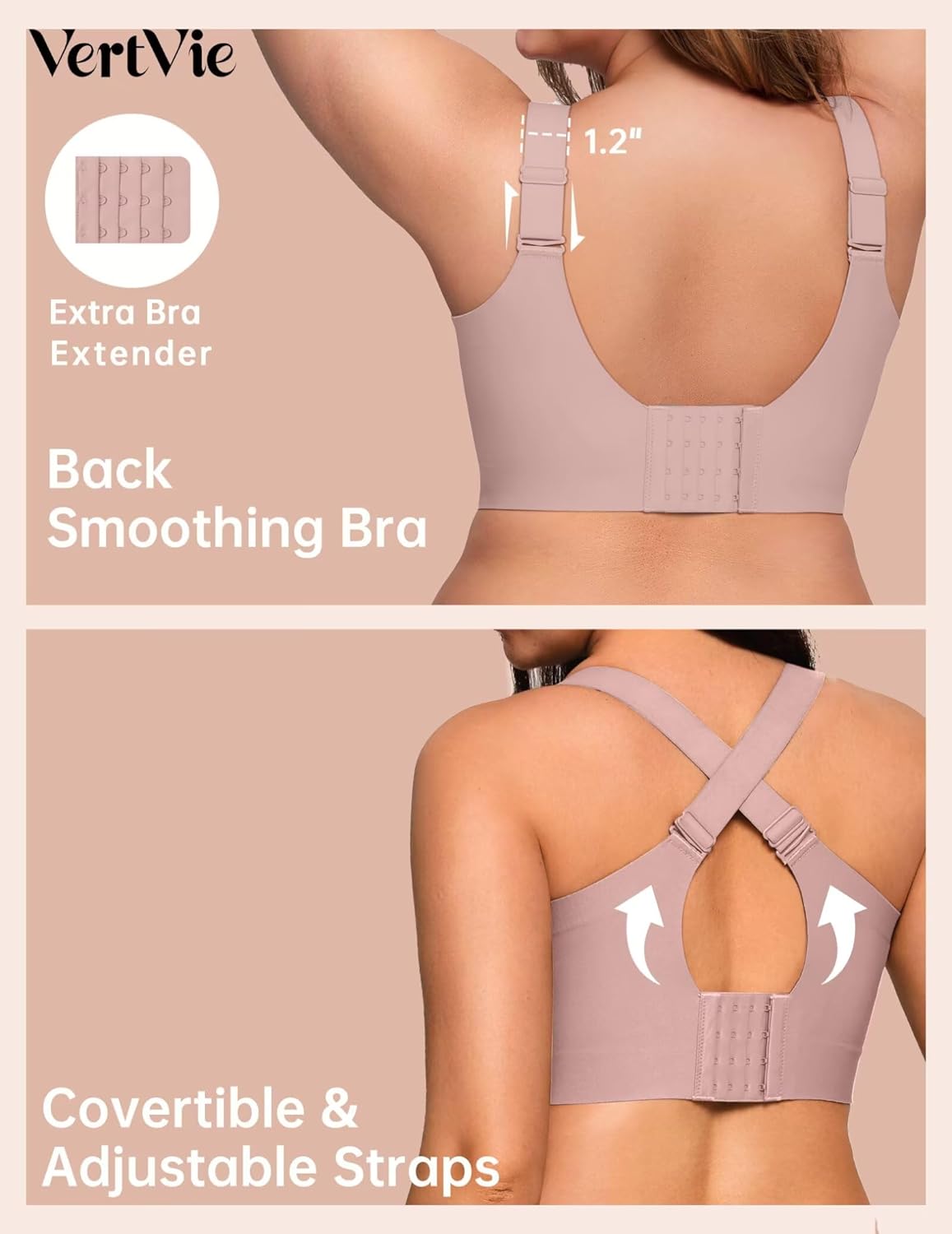 Vertvie Jelly Bras for Women Plus Size Minimizer Soft Wireless Push Up Bra Full Supportive Older Lift Back Coverage Bralette