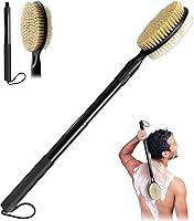 Extendable Back Scrubber for Shower 17.52"-25.6" Bath Brush Dual-Sided Stiff & Soft Bristles for Elderly Limited Mobility