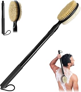 Back Scrubber for Shower, 17.52" - 25.6" Detachable Bath Brush, Back Scrubber, Exfoliation and Improved Skin Health for Elderly with Limited Arm Movement, Disabled