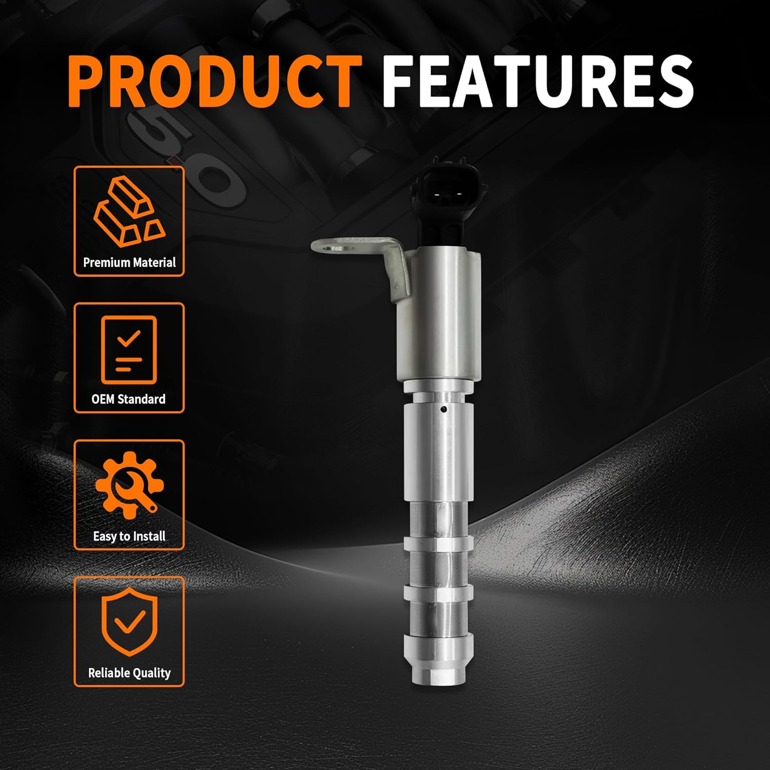 VVT Solenoid & Camshaft Crankshaft Sensor Kit Fit for Chevy Traverse Equinox Malibu, Buick Enclave LaCrosse, GMC Acadia Terrain, for Cadillac XTS CTS 3.0L/3.6L V6, OE 12586722 12684186