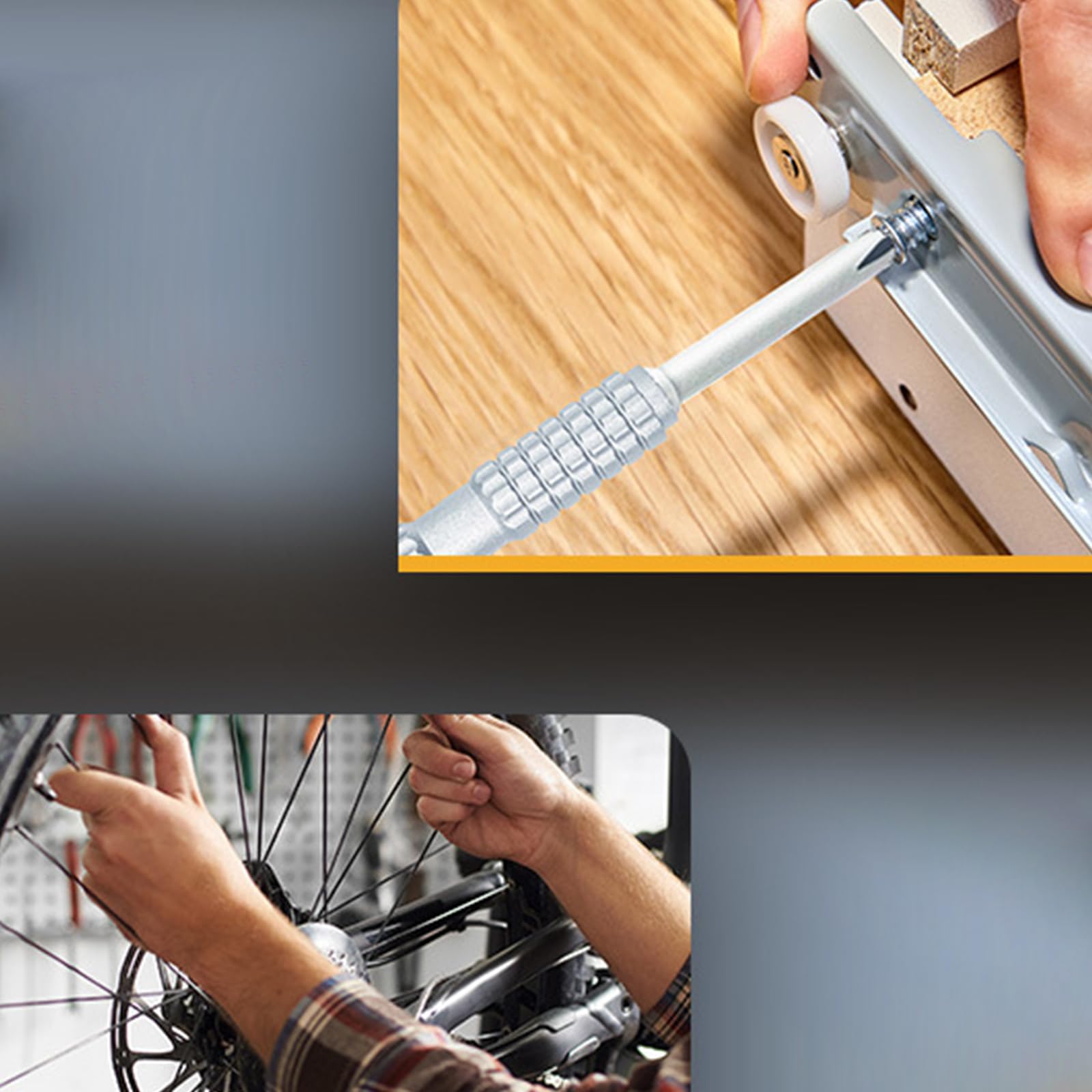 Juego de destornilladores multifuncionales 47 en 1 con ejes de acero y mango ergonómico para trabajo de precisión, juego de herramientas ergonómicas