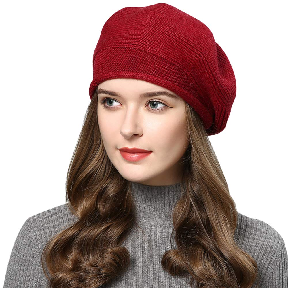 Superora Boinas Mujer Francesa Lana Vintage Sombreros de Mujer Fiesta Invierno Clásico Gorro Sombrero Beret Francés
