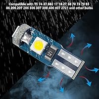 Vista 4 de 12 unidades de bombillas LED T5, 74 73 37 2721 bombilla de luz de cluster de instrumentos, bombilla LED de tablero de 12 voltios, brillante, libre