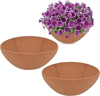 Forros para cestas colgantes, forros de tela para cestas de plantas, juego de 3 soportes para plantas, inserto de fibra para jardín, balcón