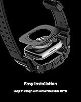 Vista 9 de amBand Funda Resistente con Banda para Apple Watch 45mm, Compatible con Apple Watch (iWatch) Series 9/8/7, Cubierta de Parachoques Anti-Shock