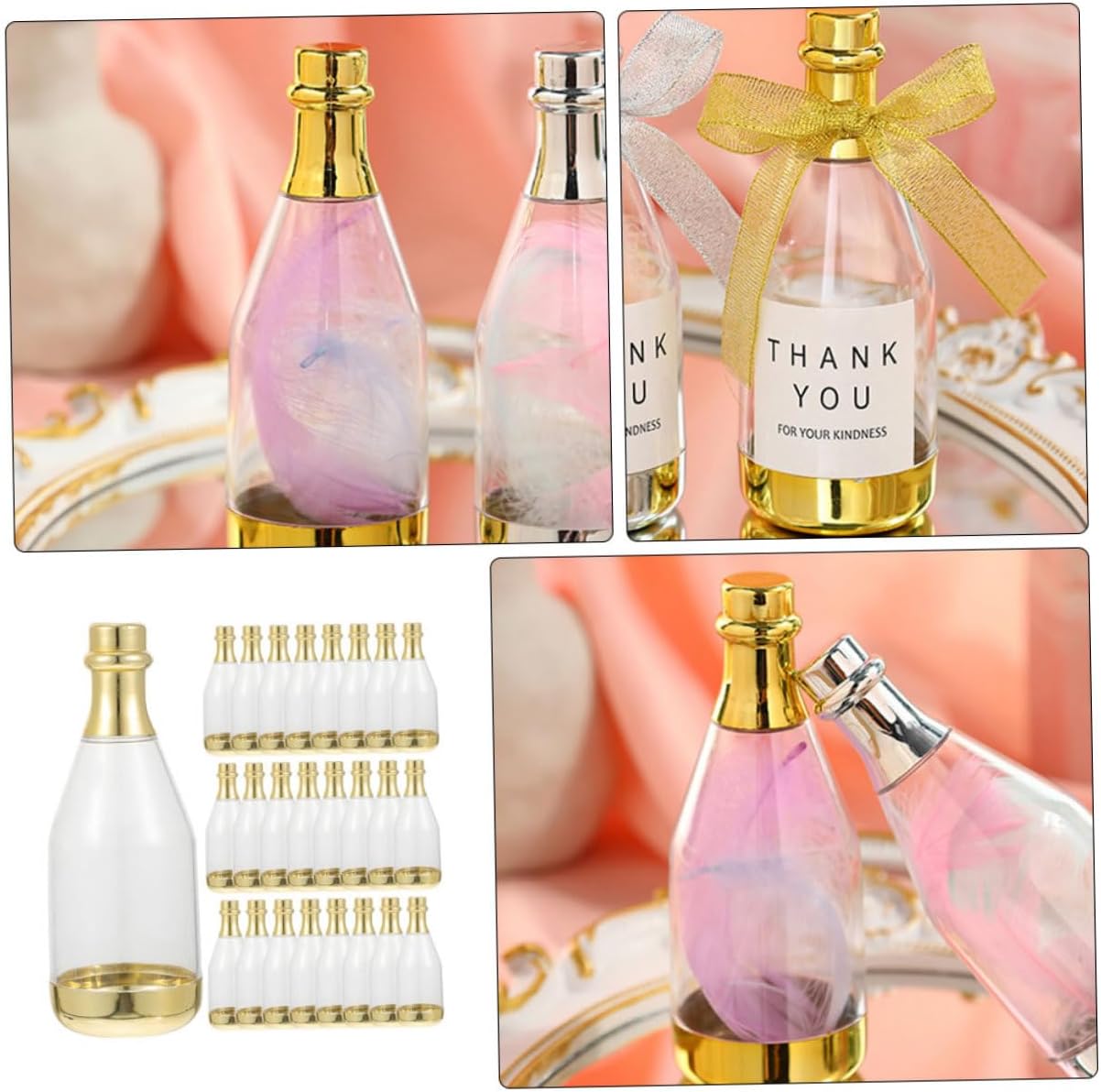 SOESFOUFU 24pcs Mini Bottle Candy Boxes Decorative Candy Storage Containers for Weddings Bridal Showers Birthdays and Party Favors Creative Design for Memorable Celebrations
