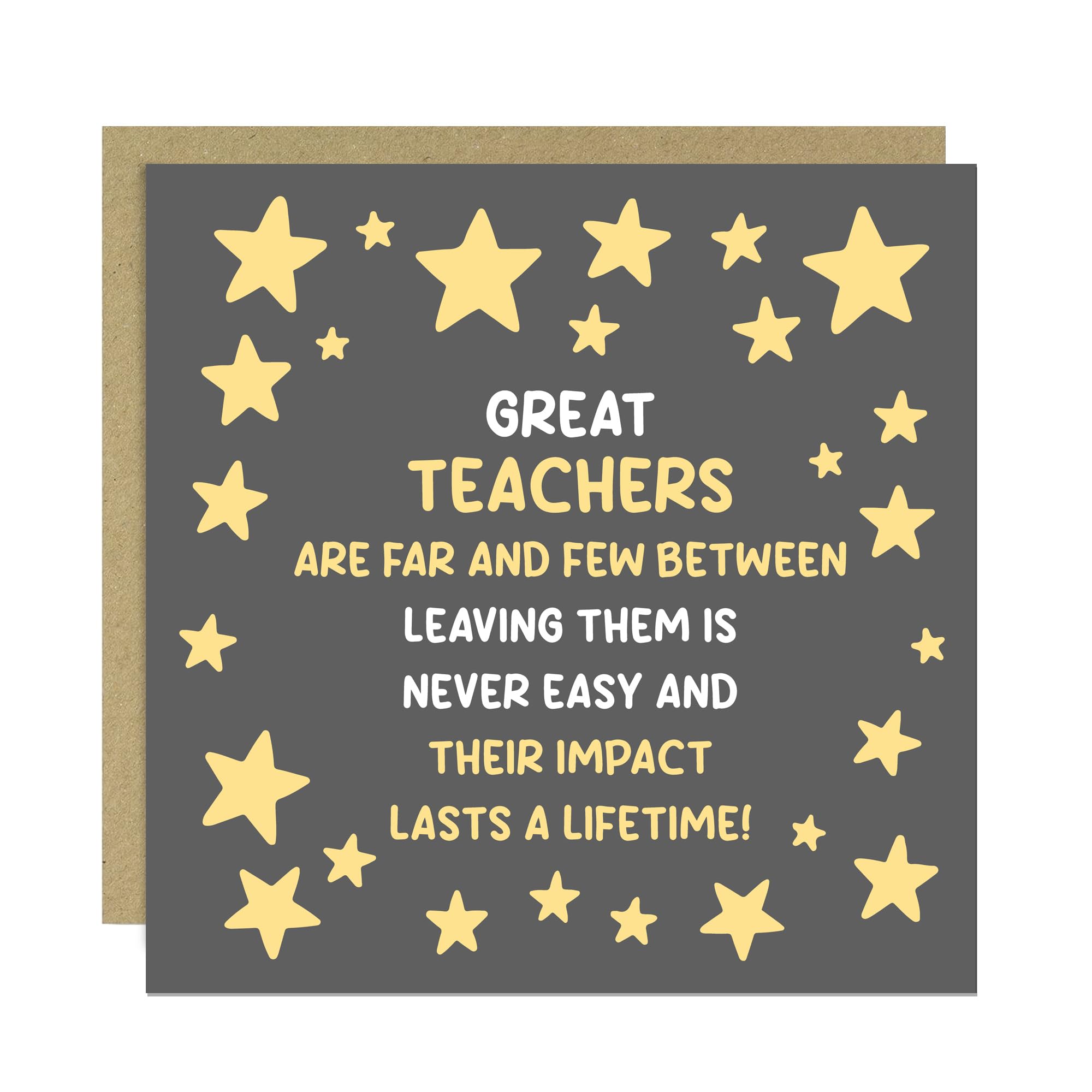 RED OCEAN Teacher Thank You Card From Kids Best Teacher Card For End of Term Leaving School Nursery 145x145mm With Kraft Envelop School Cards
