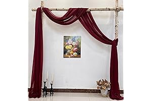 Burgundy Sheer Chiffon Wedding Arch Drapery