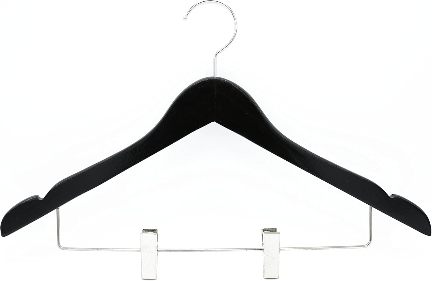 Dutch Wood Suit Hangers with Pant/Skirt Clips and Precisely Cut Notches - 360 Degree Swivel Chrome Hook - Lacquered Finish Super Sturdy and Durable Wooden Hangers - 20 Pack