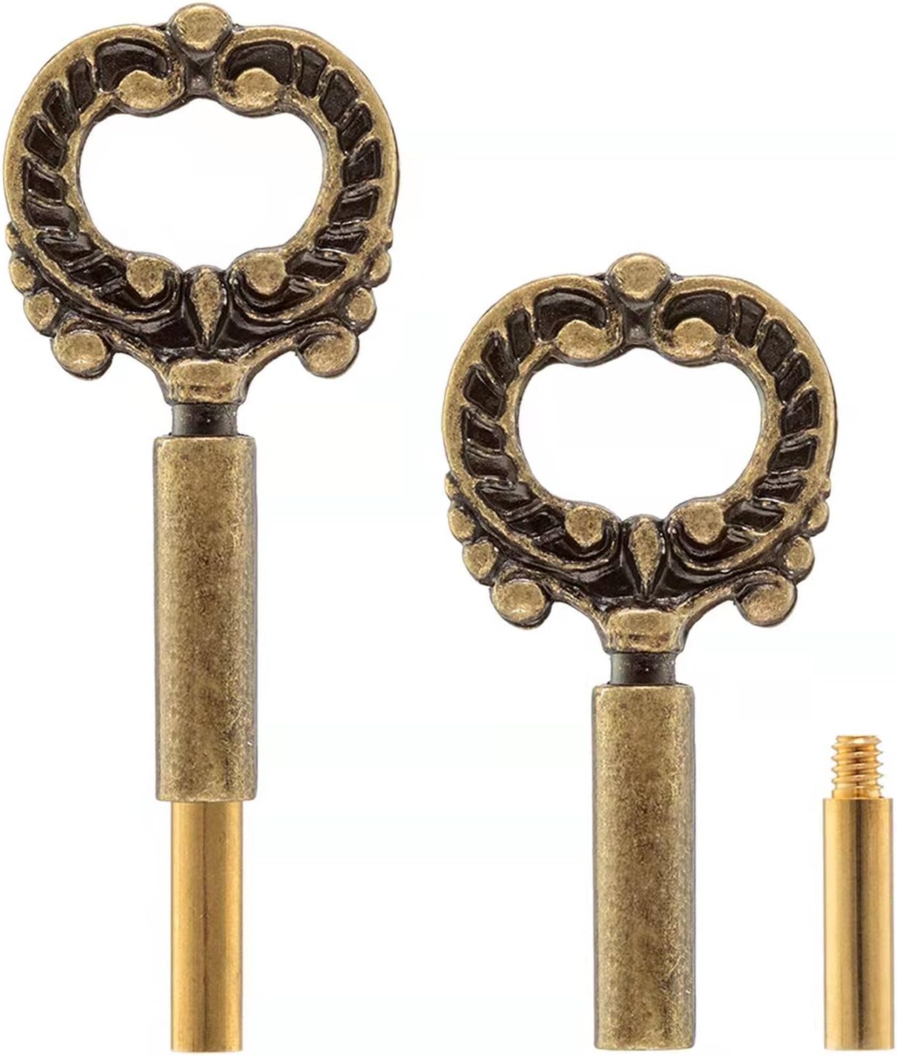 Qc Lamp Switch Replacement - 2 Packs, On/Off Turn Knob Replacement Screw On, Lamp Twist Knob with 1/2" Extensions, Socket Switch for Table Lamps and Floor Lamps (Antique Brass)