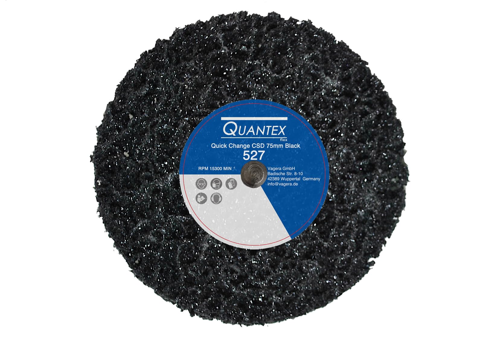 10 Stück Reinigungsscheibe mit Schnellwechselsystem - Schwarz. Grobreinigungsscheibe CSD Ø 075mm CBS Clean Strip Disc Standard Black. Nylongewebescheibe