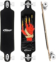 Nattork Complete Longboard Skateboard: 8-Ply Canadian Maple Deck, Drop-Through Trucks, ABEC-11 Bearings for Commuting, Carving & Downhill - Adults, Teens, Kids