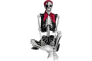 5.4ft Halloween Life Size Pirate Skeleton