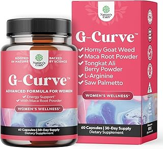 G-Curve Butt and Breast Growth Capsules - Horny Goat Weed Muira Puama & Maca Root for Butt Growth Support - Advanced Herbal Formula - Supports Bigger Butt & Bigger Breast - Easy to Swallow - 60 Count