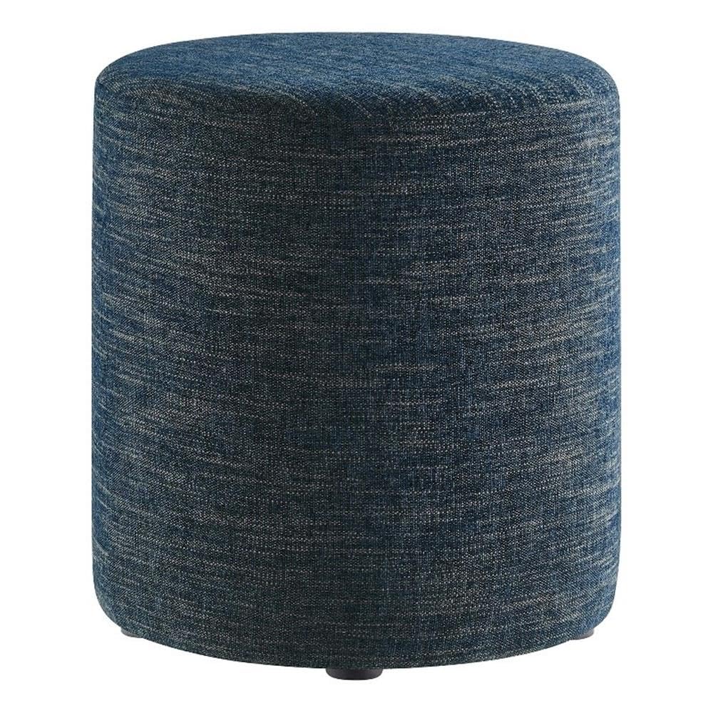 Modway 16" Round Woven Heathered Fabric Upholstered Upholstered Ottoman