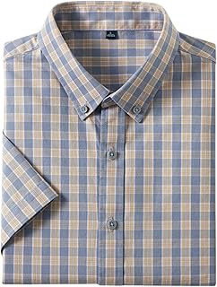 Camisa de verano a cuadros holgada y delgada de manga corta para hombre