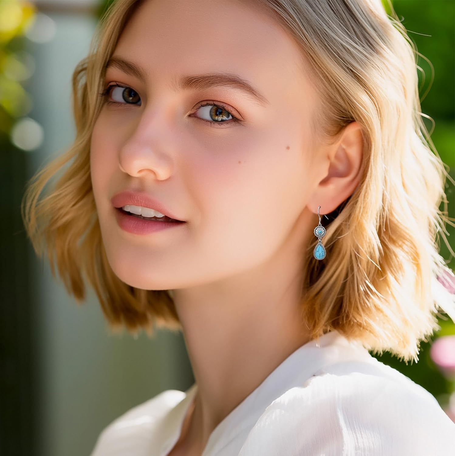 Western Earrings for Women 925 Sterling Silver Turquoise Western Country Dangle Drop Earrings Country Jewelry Gifts for Cowgirl Cowboy - Image 5