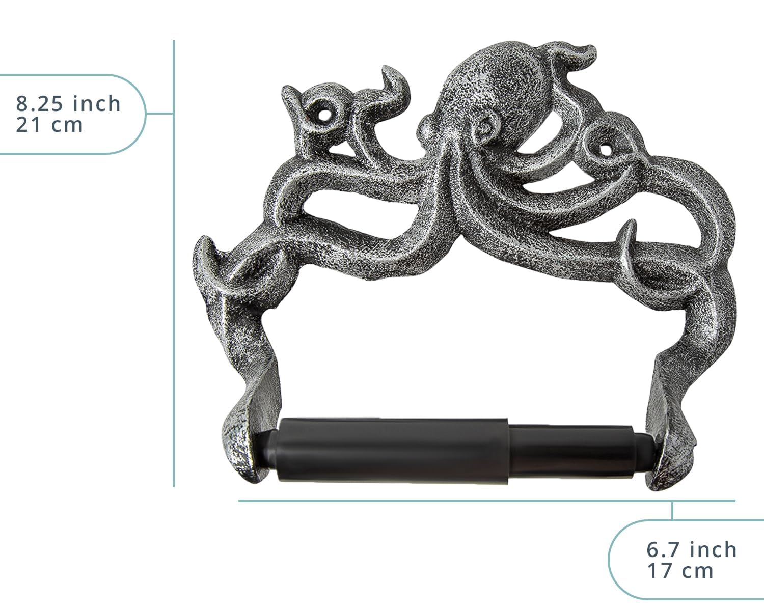 Portarotolo decorativo in ghisa a forma di polpo – Decorazione da parete a forma di polpo per