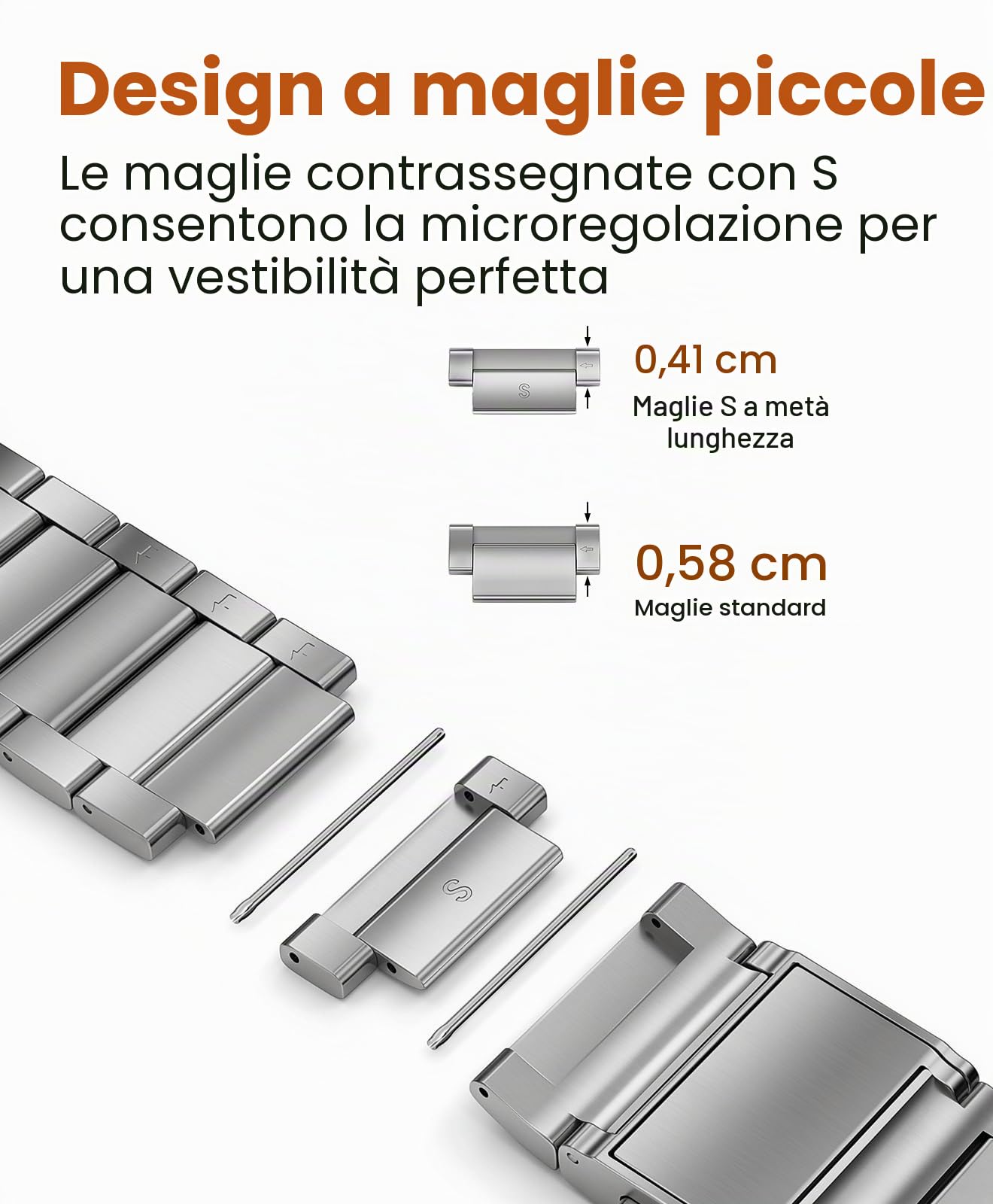 Cinturino in titanio CRNS02 compatibile con Apple Watch Ultra 3/2/1 49 mm, serie 11/10 46 mm - 24 mm di larghezza regolabile in titanio cinturino per Apple Watch - Cinturino in titanio