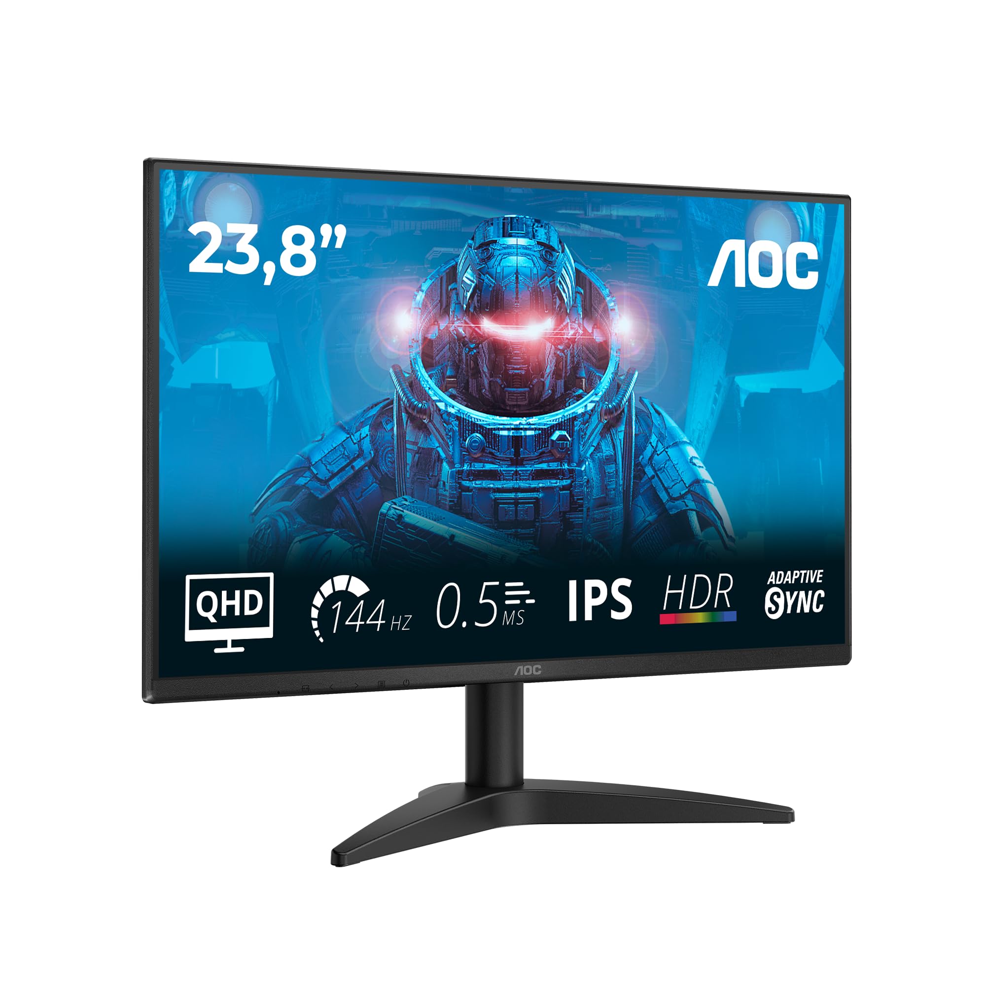 Moniteur AOC Q24B36X 23,8 Pouces WQHD 144 Hz, Dalle IPS, MPRT 0,5 ms, Adaptive Sync, HDR10, (2560 x 1440 HDMI 1 x 2.0 DP 1.4) Noir - 2