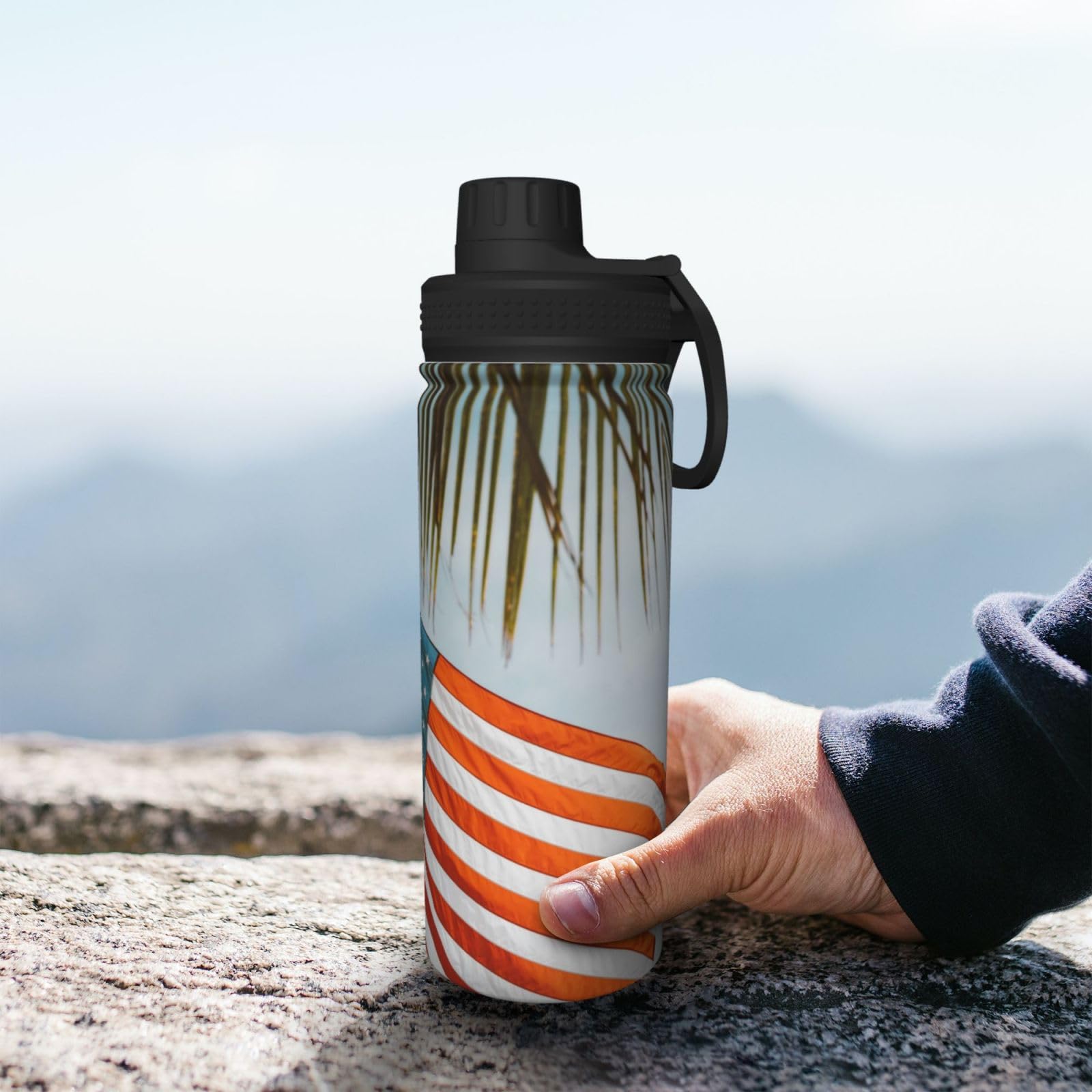 Hawaiianischer Himmel Druck Wasserflasche Edelstahl Isolierflaschen 530 ml Sport Wasserflaschen für Männer Frauen