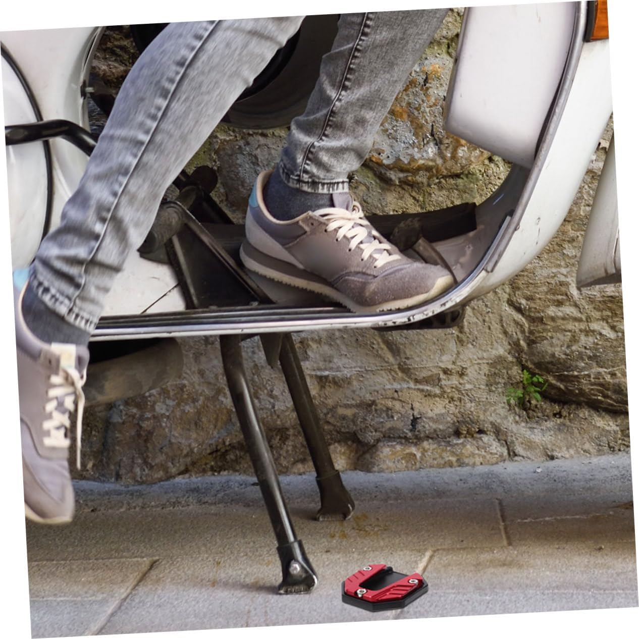 2pcs Motorcycle Kickstand Pad Extender Slip Temple Base for Kickstand Replacement Pad for Side Stand