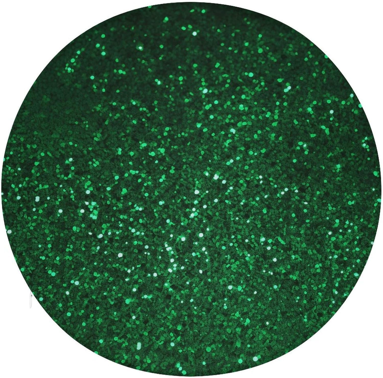 Green Sequin Sparkle Round Cushion Memory Foam Seat Cushions 15In Comfort Meditation Floor Pillow Anti Slip Soft Stool Cushion Chair Pad for Tatami Living Room Yoga