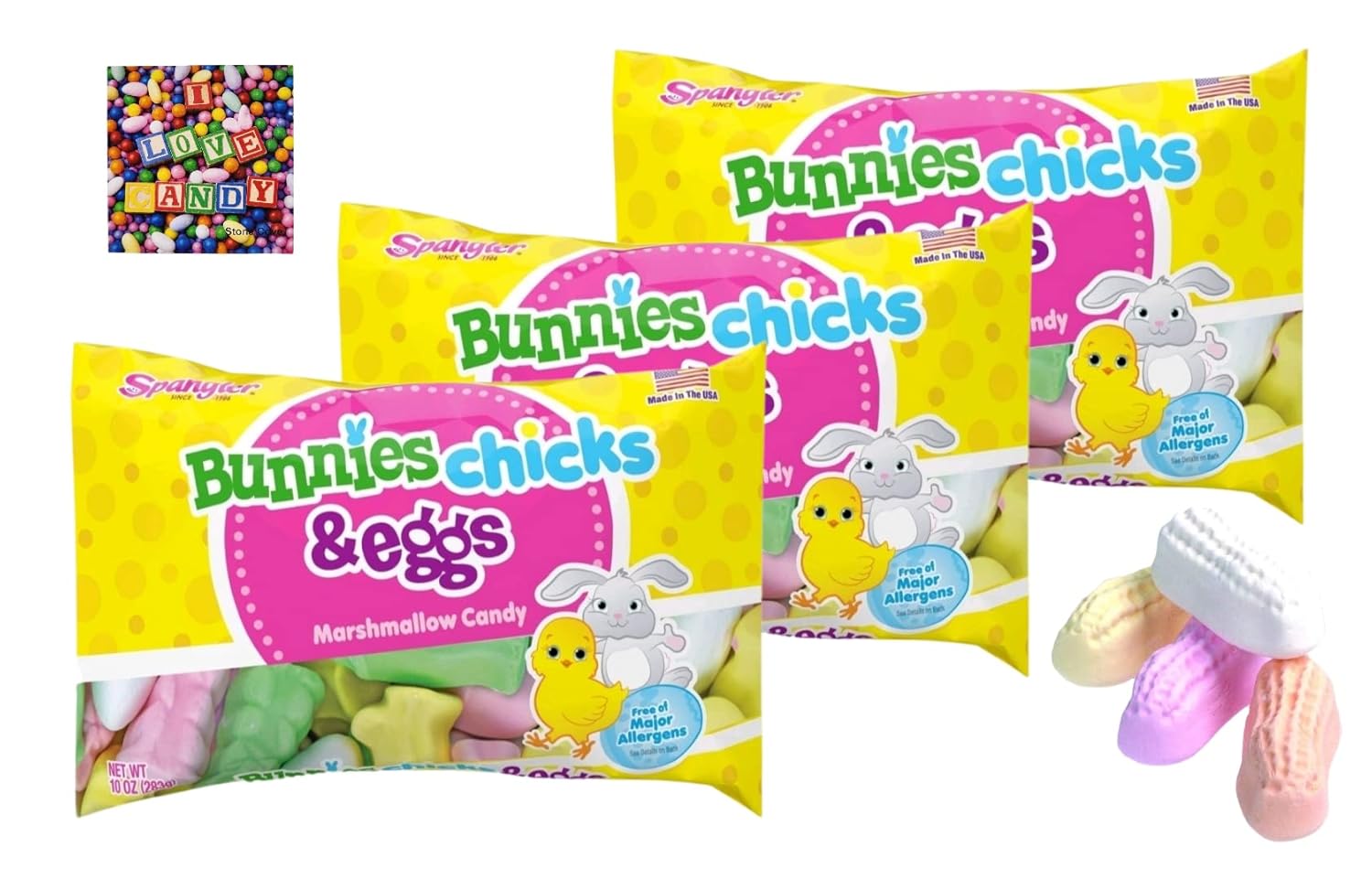 Bunnies, Chicks, and Eggs Marshmallow Candy Spangler