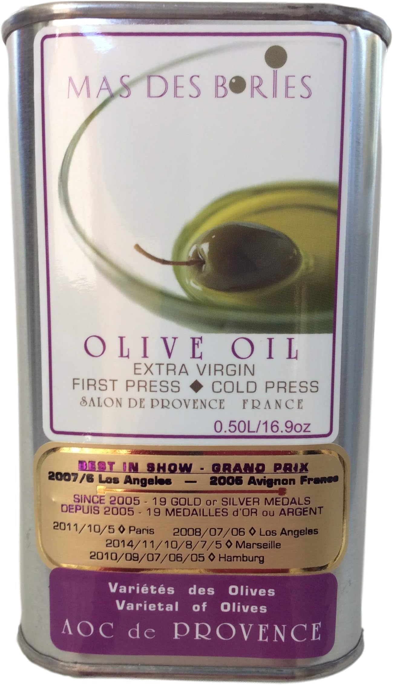 Mas Des Bories AOC de Provence France 100% Extra Virgin Olive Oil (0.50 L)