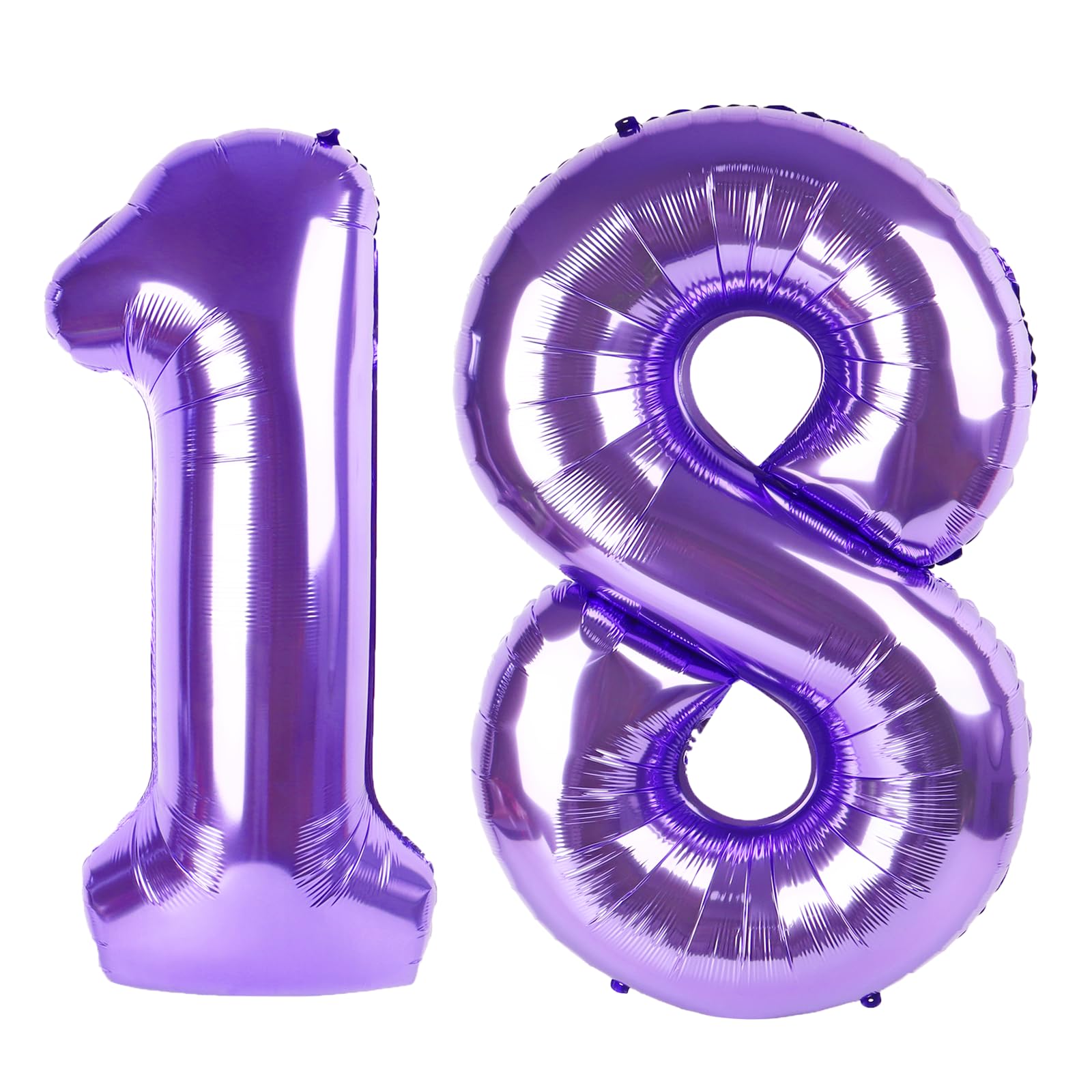 Kelfuoya Purple Number 18 Balloon, 40 Inch Jumbo Mylar Foil Helium | USA Imported Party Essential - main product image