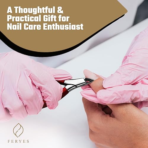 Miniatura 4 de FERYES Pinzas de cutícula, cortador y removedor de cutículas con recortador de cutículas para piel muerta, herramientas profesionales de manicura y